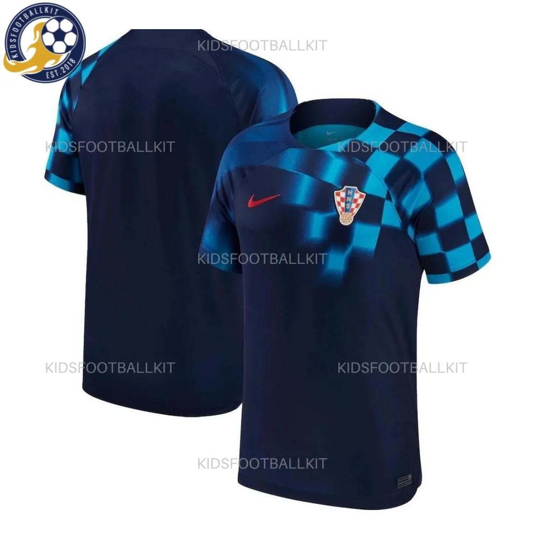 Croatia Away Men Kids Football Kit 2022