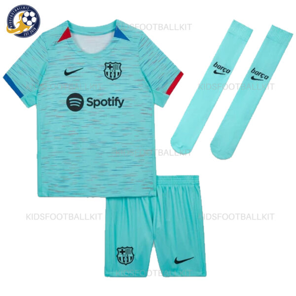 Barcelona Third Kids Football Kit