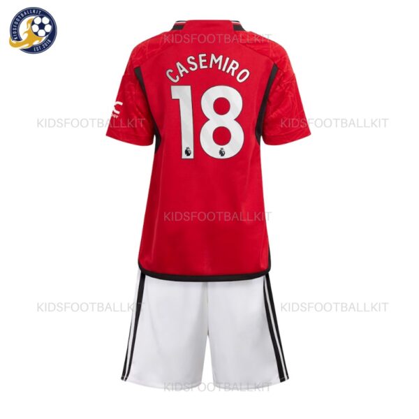 Manchester United Home Kids Football Kit 2023/24 CASEMIRO 18 Printed (With Socks) - Image 4