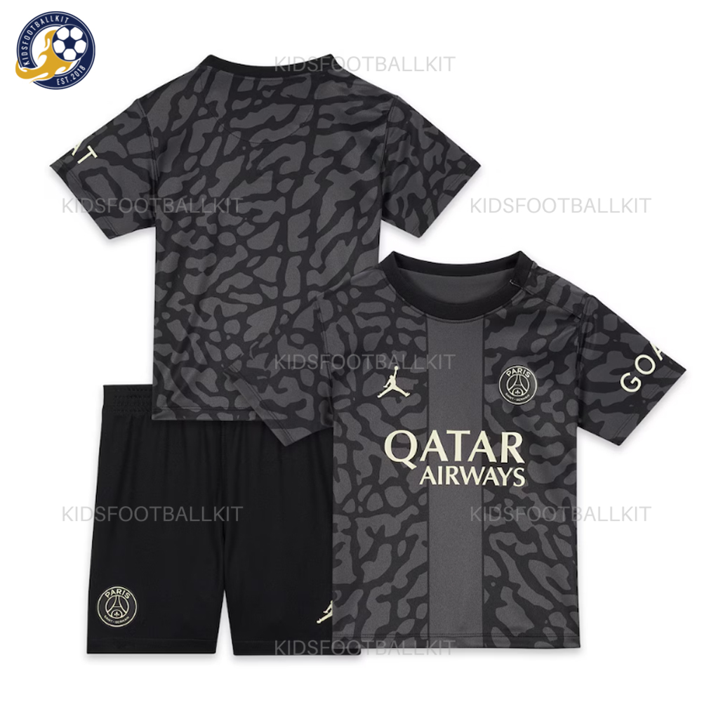 Paris Saint-Germain Third Stadium Kit 2022-23 - Little Kids with Mbappé 7  printing