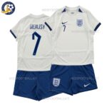 England Kids Home Stadium Football Kit 2023 GREALISH 7 Printed (No Socks)