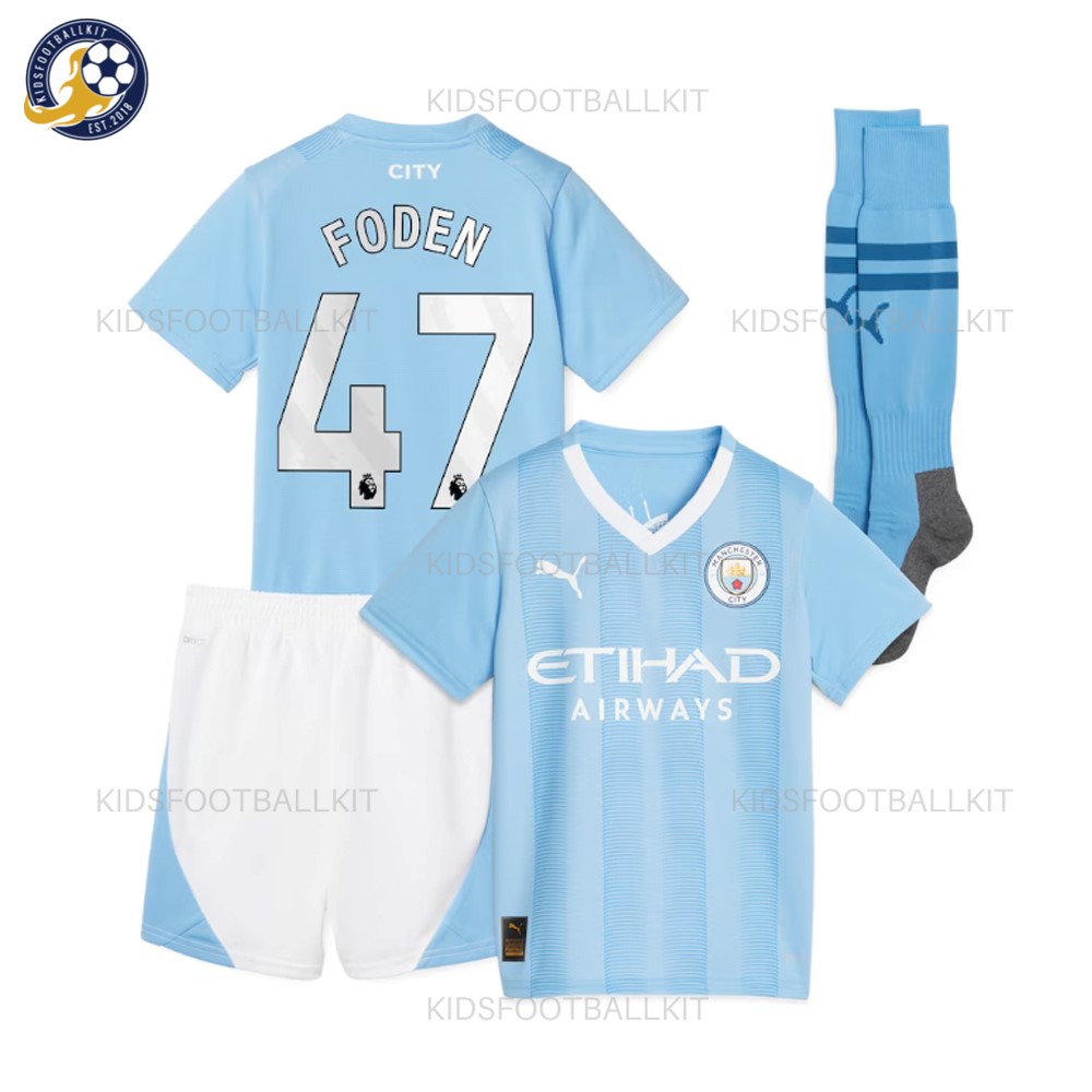 Manchester City Home Kids Kit Foden 47 23/24 | Best Price 2023