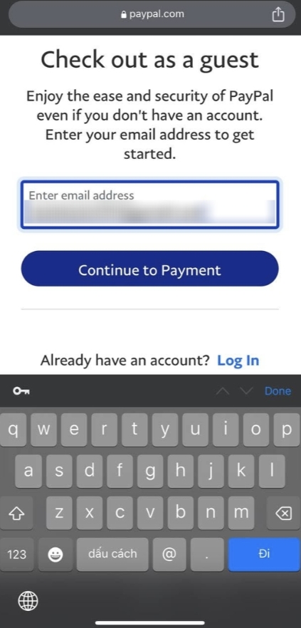 Enter Your Email Address on in Paypal