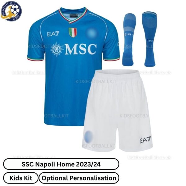 SSC Napoli Home Kids Football Kit 2023_24 (With Socks)-front view-b