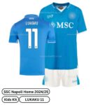 SSC Napoli Home Kids Football Kit 2024_25 – LAKAKU 11 (No Socks)-over view-b