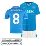 SSC Napoli Home Kids Football Kit 2024_25 – McTOMINAY 8 (No Socks)-over view-b