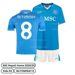 SSC Napoli Home Kids Football Kit 2024_25 – McTOMINAY 8 (No Socks)-over view-b