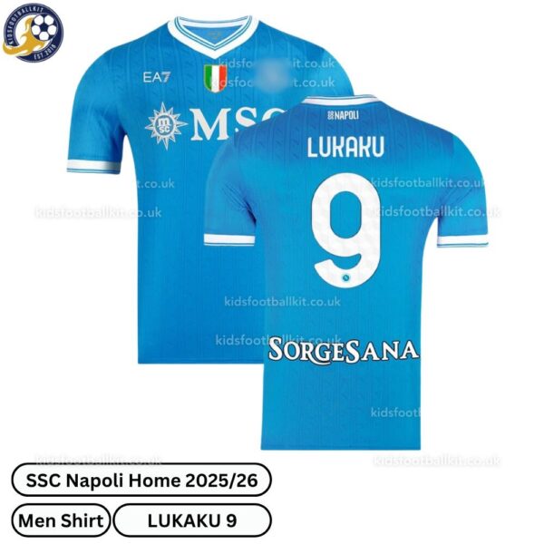 SSC Napoli Home Men Football Shirt 2025_26 – LUKAKU 9-over view-b