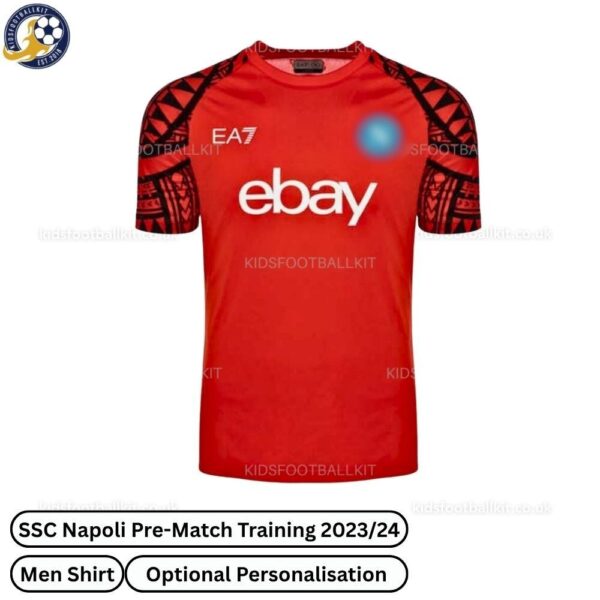 SSC Napoli Pre-Match Training Men Football Shirt 2023_24 – Red-front view-b