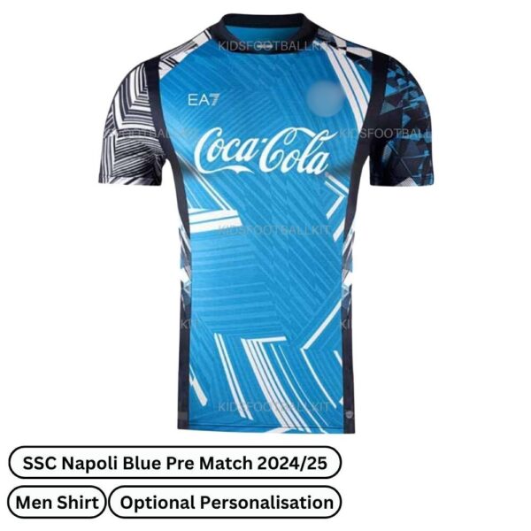 SSC Napoli Pre Match Training Men Football Shirt 2024_25 – Blue-front view-b