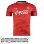 SSC Napoli Pre Match Training Men Football Shirt 2024_25 – Red-front view-b