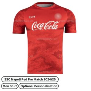 SSC Napoli Pre Match Training Men Football Shirt 2024_25 – Red-front view-b