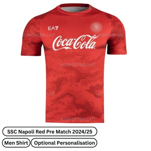 SSC Napoli Pre Match Training Men Football Shirt 2024_25 – Red-front view-b