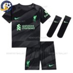 Liverpool Goalkeeper Black Kids Football Kit 2023/24 (With Socks)