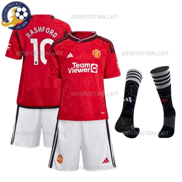 Manchester Utd Home Kids Kit Rashford 10