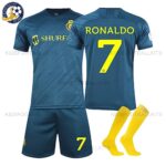 RONALDO 7 Al Nassr FC Football Kit for Men and Kids 2022/23 (With Socks)
