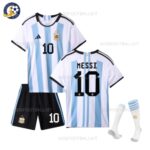 Argentina Home Kids Football Kit 2022 MESSI 10 Printed (With Socks)