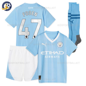 Manchester City Home Kids Kit Foden 47