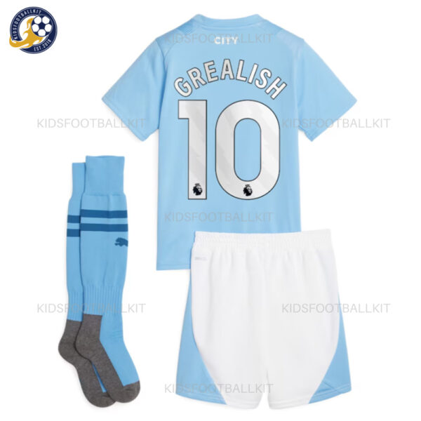 Manchester City Home Kids Kit Grealish 10