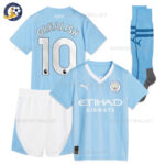 Manchester City Home Kids Football Kit GREALISH 10 Printed 2023/24 (With Socks)