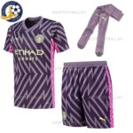Manchester City Purple Goalkeeper Kids Football Kit 2023/24 (With Socks)