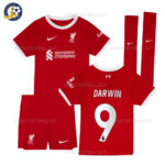 Liverpool Home Kids Football Kit 2023/24 DARWIN 9 Printed (With Socks)