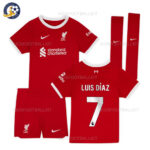 Liverpool Home Kids Football Kit 2023/24 LUIS DÍAZ 7 Printed (With Socks)
