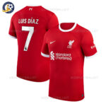 Liverpool Home Men Football Shirt 2023/24 LUIS DÍAZ 7 Printed