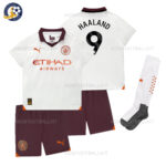 Manchester City Away Kids Football Kit 2023/24 HAALAND 9 Printed (With Socks)