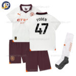 Manchester City Away Kids Football Kit 2023/24 FODEN 47 Printed (With Socks)