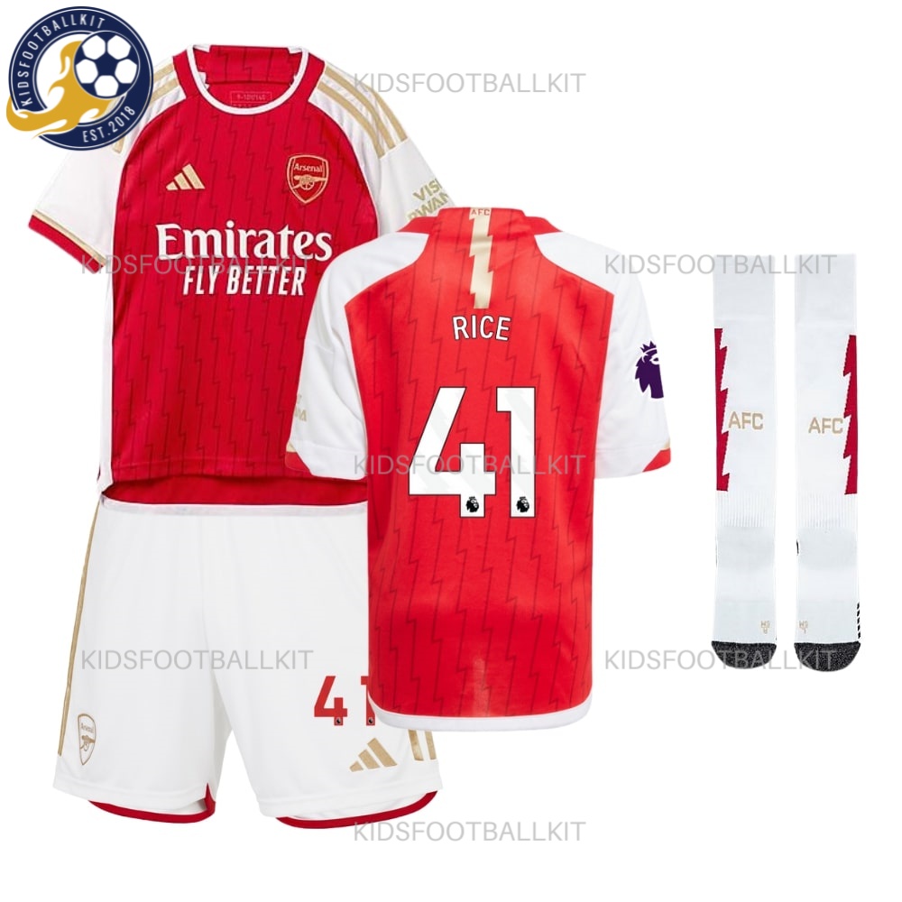 Arsenal Home Kids Kit 2023/24 Rice 41