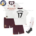 Manchester City Away Kids Football Kit DE BRUYNE 17 Printed 2023/24 (With Socks)