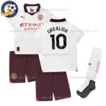 Manchester City Away Kids Football Kit GREALISH 10 Printed 2023/24 (With Socks)
