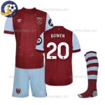 West Ham United Home Kids Football Kit 2023/24 BOWEN 20 Printed (With Socks)