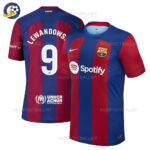 Barcelona Home Men Football Shirt 2023/24 LEWANDOWSKI 9 Printed