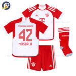 Bayern Munich Home Kids Football Kit 2023/24 MUSIALA 42 Printed (With Socks)