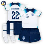 England Kids Home Stadium Football Kit 2022 BELLINGHAM 22 Printed (With Socks)