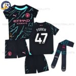 Manchester City Third Kids Football Kit 2023/24 FODEN 47 Printed (With Socks)