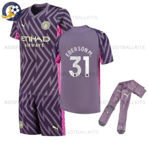 Manchester City Purple Goalkeeper Kids Kit Ederson M 31