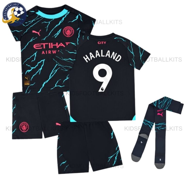 Manchester City Third Kids Kit Haaland 9 23/24 | Best Price 2025