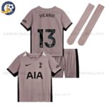 Tottenham Hotspur Third Kids Football Kit 2023/24 VICARIO 13 Printed (With Socks)