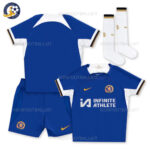 Chelsea Home Kids Football Kit 2023/24 Sponsor (With Socks)