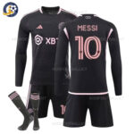 Inter Miami Away Kids Football Kit 2023/24 Long Sleeve MESSI 10 Printed (With Socks)