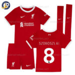Liverpool Home Kids Football Kit 2023/24 SZOBOSZLAI 8 Printed (With Socks)