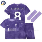 Liverpool Third Kids Football Kit 2023/24 SZOBOSZLAI 8 Printed (With Socks)