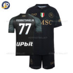 SSC Napoli Third Kids Football Kit 2023/24 KVARATSKHELIA 77 Printed ( No Socks)
