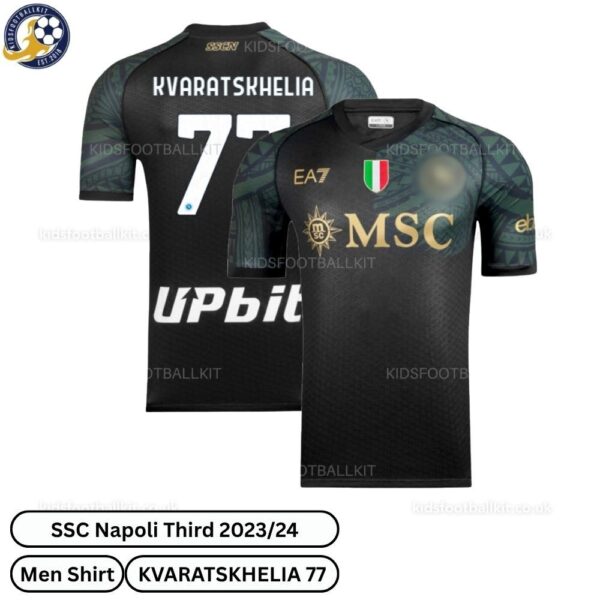 SSC Napoli Third Men Football Shirt 2023_24 – KVARATSKHELIA 77-over view-b
