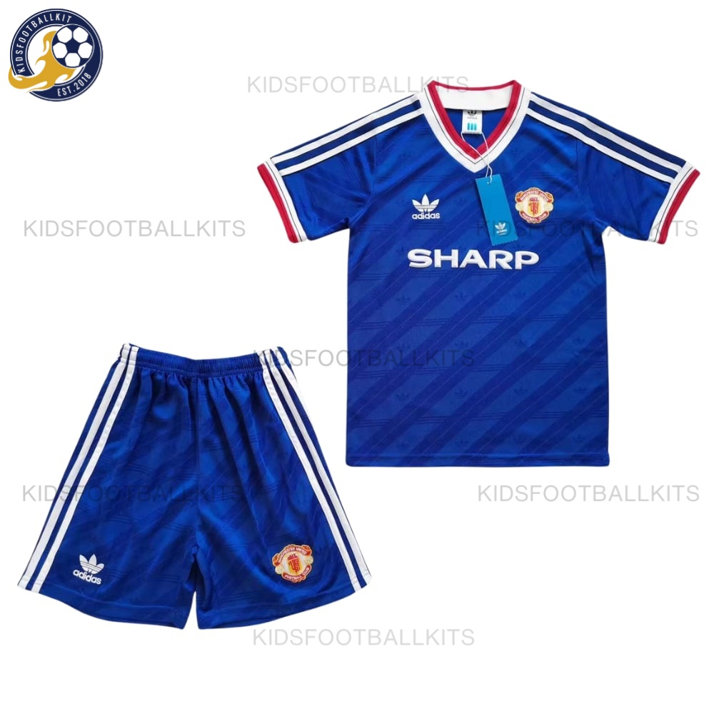 Manchester Utd Away Kids Football Kit 1985/86