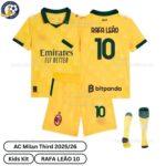 AC Milan Third Kids Football Kit 2025_26 – RAFA LEÃO 10 (With Socks)-overview-b