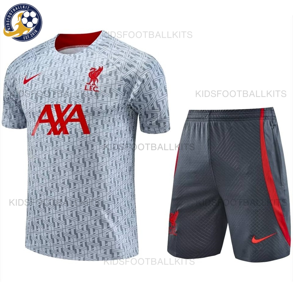 Liverpool Grey Red Training Adult Football Kit